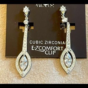Cubic zirconia clip on earrings.